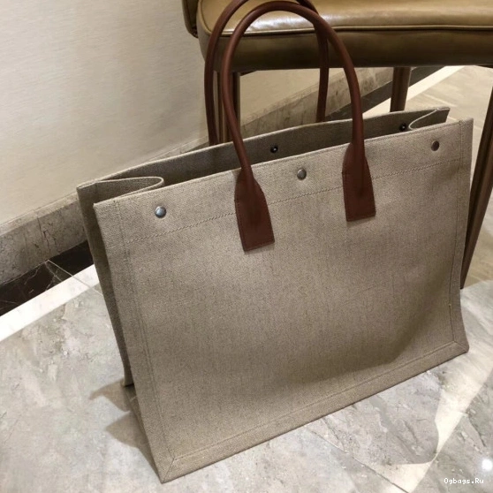 AND GAUCHE LEATHER IN TOTE LINEN YSL PRINTED RIVE BAG 0711